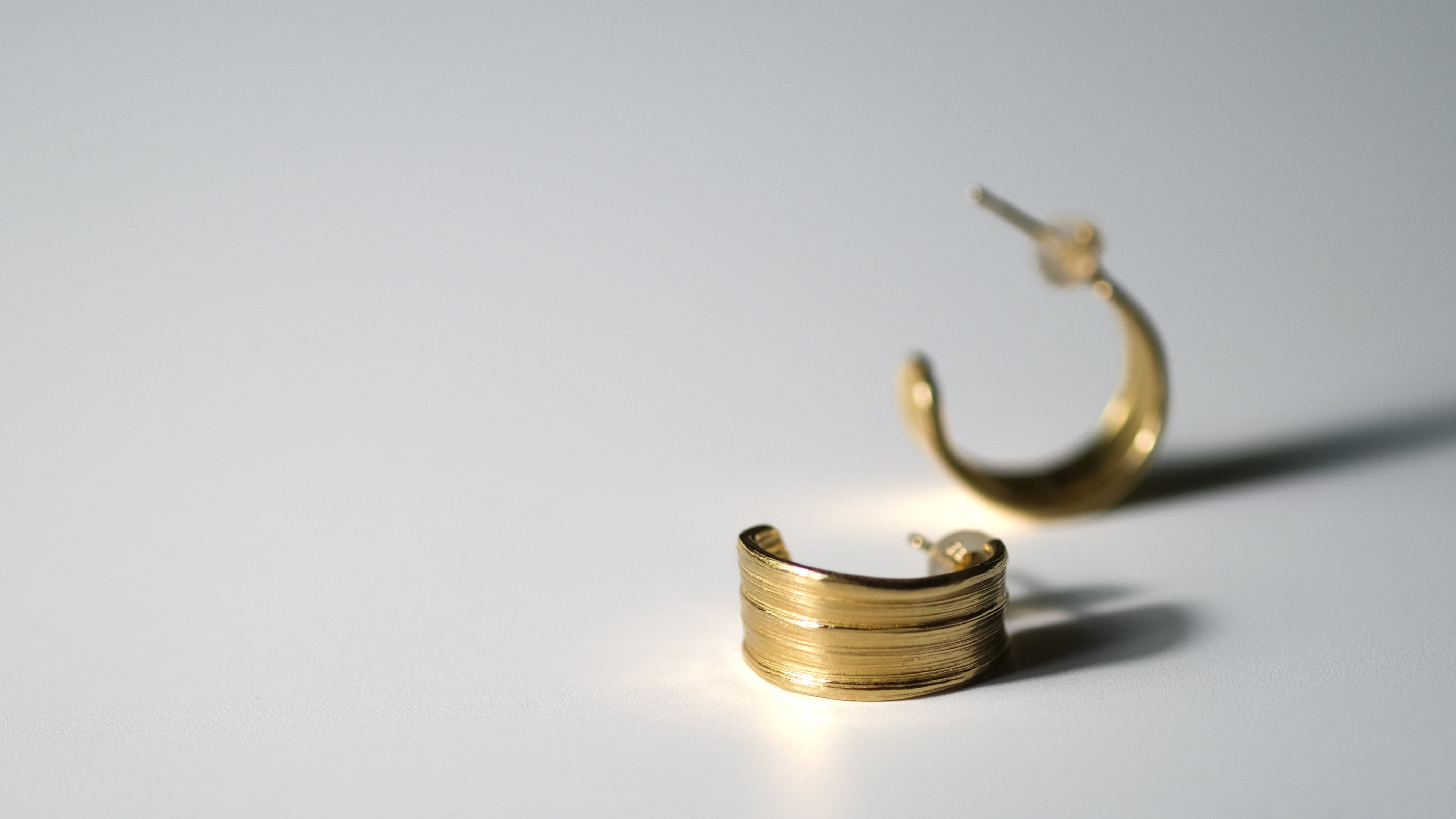 Bold Textured 18 Karat Gold Hoops