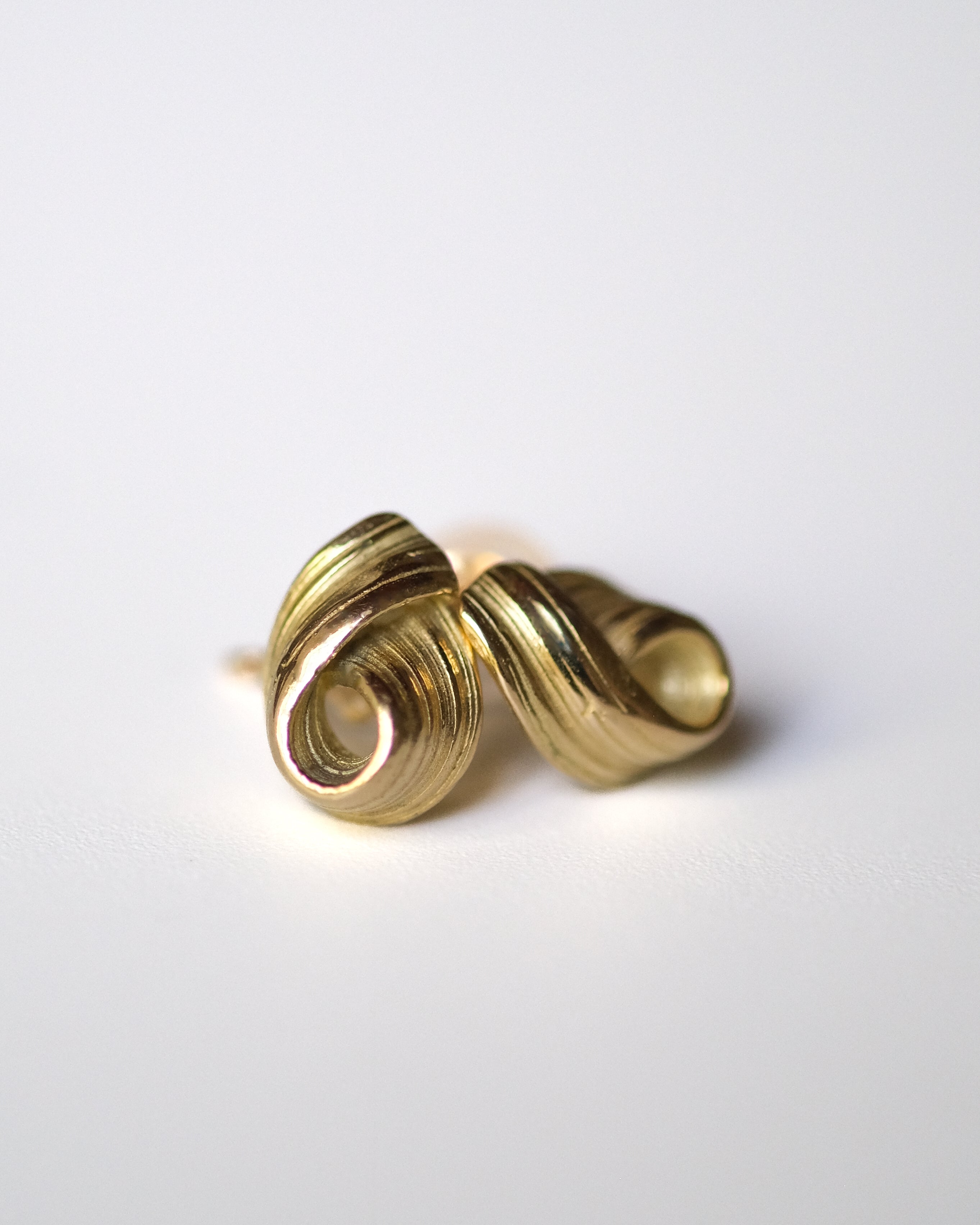 Gold Dew-Shaped Studs with Texture
