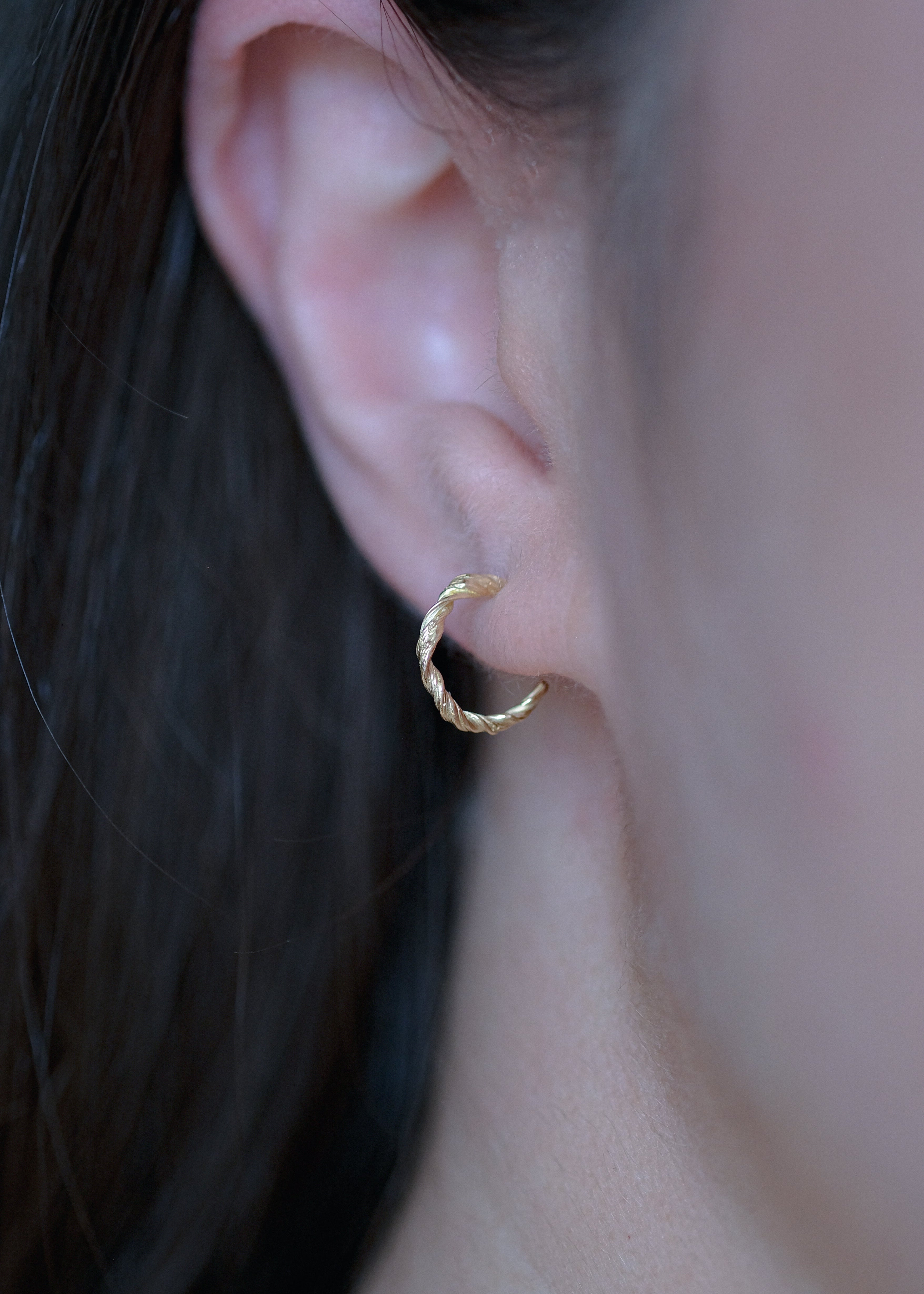 Twisted Texture Miniature Hoops