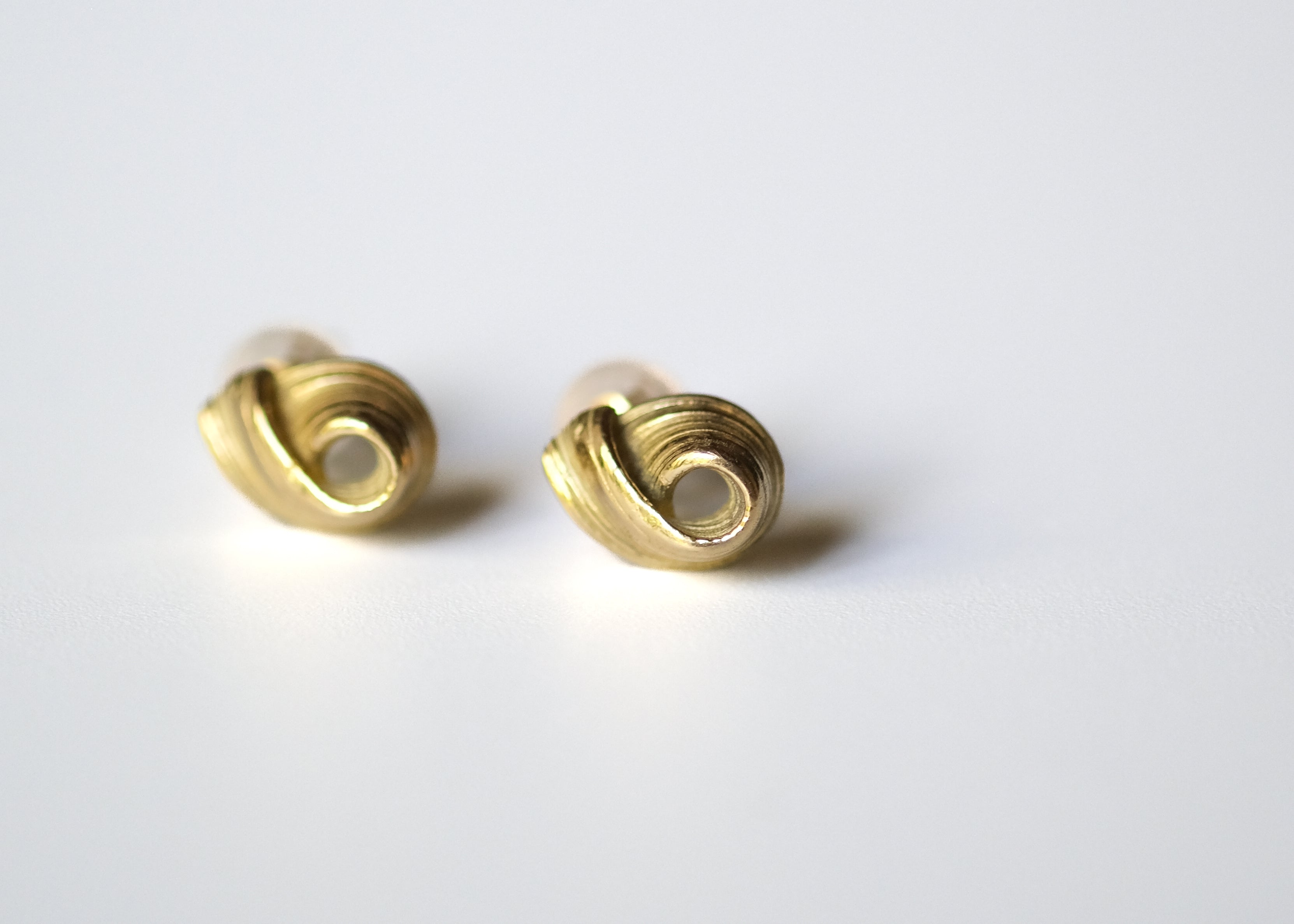 Gold Dew-Shaped Studs with Texture